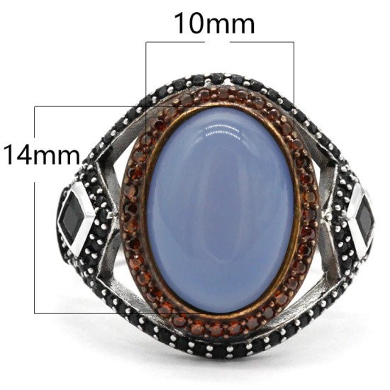 Anillo clásico hecho a mano de plata pura s925 a la moda con piedra de ágata azul natural para regalo de joyería de aniversario para hombres - malaquita tienda 36