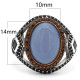 Anillo clásico hecho a mano de plata pura s925 a la moda con piedra de ágata azul natural para regalo de joyería de aniversario para hombres - malaquita tienda 36