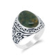 Anillo de plata 925 con piedra de ágata india Natural para hombre, anillo Punk Vintage para boda/fiesta, anillos de animales, joyería fina, regalo de moda para hombre - malaquita tienda 36