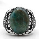 Plata de Ley 925 piedra de Fénix Natural hombres mujeres anillos de moda Punk hombres joyería anillos Tailandia plata novio regalo fiesta - malaquita tienda 36