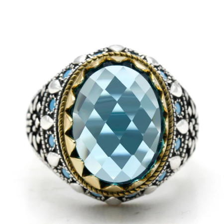 Anillo de circón cúbico de plata de ley S925 para hombres y mujeres, joyería Türkiye de alta calidad con gema roja ovalada, regalo de San Valentín Vintage