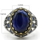 Joyería turca, anillo de Plata de Ley 925 con ojo de tigre azul Natural para hombre, anillos de joyería para hombre y mujer estilo Punk de circón Vintage - malaquita tienda 36