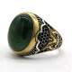 Anillo de plata S925, piedra de ágata india Natural hecha a mano, regalo de fiesta y Festival para hombre, anillo conmemorativo de diseño Retro - malaquita tienda 36