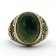 Anillo de plata S925, piedra de ágata india Natural hecha a mano, regalo de fiesta y Festival para hombre, anillo conmemorativo de diseño Retro - malaquita tienda 36