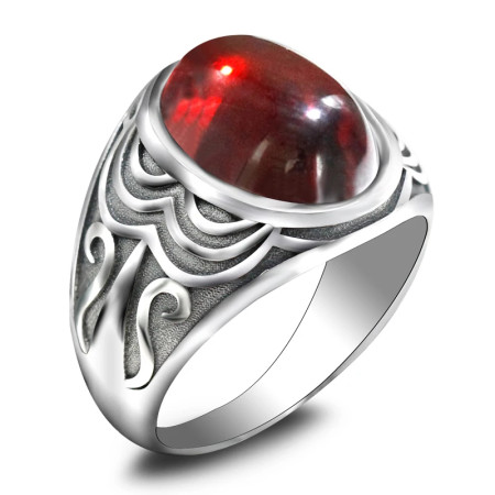 Anillo de plata S925 para hombre y mujer, diseño estilo Türkiye, regalo hecho a mano, calidad AAA, joyería roja, regalo de vacaciones Anillo de plata S925 para hombre y mujer, diseño estilo Türkiye, regalo hecho a mano, calidad AAA, joyería roja, regalo de vacaciones