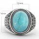 Anillo de plata pura S925 para hombre, regalo hecho a mano de turquesa natural, joyería, regalo del Día de San Valentín, anillo de compromiso para hombres y mujeres - malaquita tienda 36