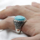 Anillo de plata pura S925 para hombre, regalo hecho a mano de turquesa natural, joyería, regalo del Día de San Valentín, anillo de compromiso para hombres y mujeres - malaquita tienda 36