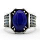 Anillo de plata pura S925, regalo de lapislázuli natural, regalo hecho a mano para fiesta de vacaciones para hombres al por mayor, joyería exquisita - malaquita tienda 36