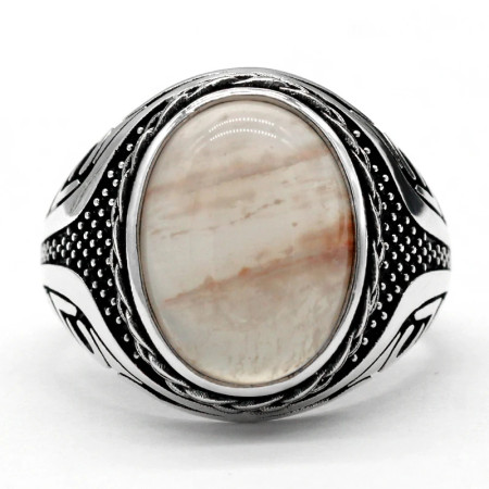 Anillo hecho a mano para hombre, plata S925, Vintage, Türkiye, regalo de fiesta navideña, anillo de regalo de piedra de cuarzo Natural Anillo hecho a mano para hombre, plata S925, Vintage, Türkiye, regalo de fiesta navideña, anillo de regalo de piedra de cuarzo Natural