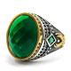 Anillo de plata S925, piedra de cristal cúbica verde, regalo hecho a mano, regalo de joyería de fiesta de lujo vintage - malaquita tienda 36