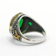 Anillo de plata S925, piedra de cristal cúbica verde, regalo hecho a mano, regalo de joyería de fiesta de lujo vintage - malaquita tienda 36