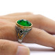 Anillo de plata S925, piedra de cristal cúbica verde, regalo hecho a mano, regalo de joyería de fiesta de lujo vintage - malaquita tienda 36