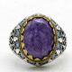 Anillo de plata pura S925, cristal de dragón púrpura natural vintage, lujoso estilo punk, regalo hecho a mano para hombres - malaquita tienda 36