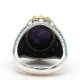 Anillo de plata pura S925, cristal de dragón púrpura natural vintage, lujoso estilo punk, regalo hecho a mano para hombres - malaquita tienda 36