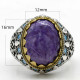 Anillo de plata pura S925, cristal de dragón púrpura natural vintage, lujoso estilo punk, regalo hecho a mano para hombres - malaquita tienda 36
