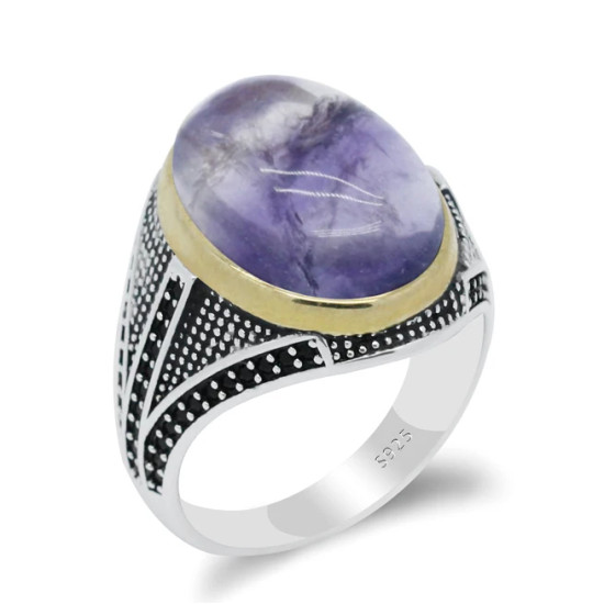 S925 plata esterlina ovalada fluorita Natural Türkiye joyería hecha a mano señora hombre regalo de fiesta de aniversario - malaquita tienda 36