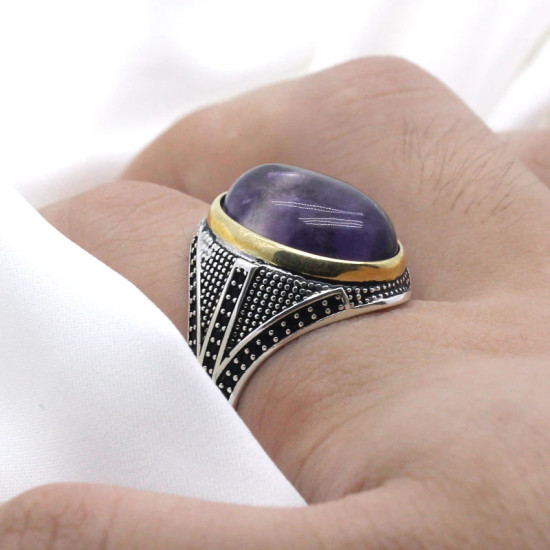 S925 plata esterlina ovalada fluorita Natural Türkiye joyería hecha a mano señora hombre regalo de fiesta de aniversario - malaquita tienda 36