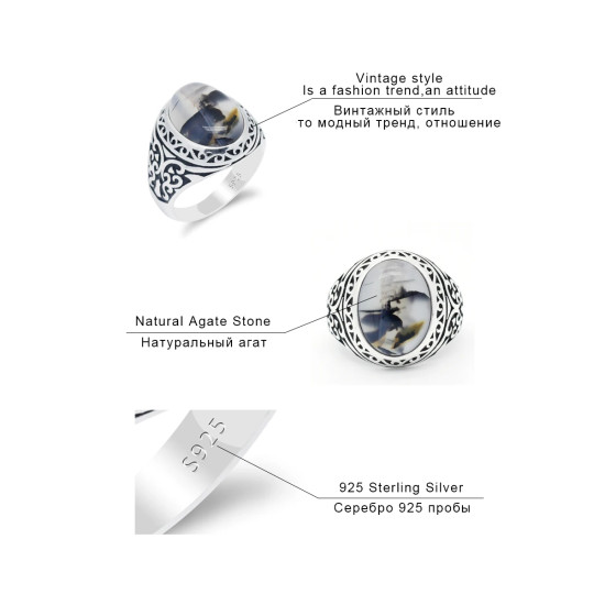 Anillos de boda de 100% Plata de Ley 925 para hombres y mujeres, piedra de ágata Natural ovalada, anillo de sello estilo Punk de mariposa Vintage - malaquita tienda 36