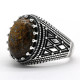 Anillo de piedra caliza Natural para hombre, Plata de Ley 925, anillos clásicos geométricos Vintage con piedras preciosas originales, joyería turca - malaquita tienda 36
