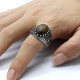 Anillo de piedra caliza Natural para hombre, Plata de Ley 925, anillos clásicos geométricos Vintage con piedras preciosas originales, joyería turca - malaquita tienda 36