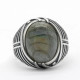 Joyería turca, anillo de Plata de Ley 925 para hombre con labradorita Natural, anillo Punk de rayas simples para hombre, regalo de boda y cumpleaños - malaquita tienda 36