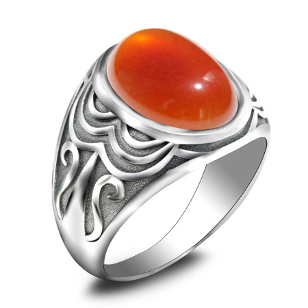 Anillo de plata 925, hecho a mano tanto para hombres como para mujeres, joyería punk vintage, ágata roja natural, regalo de Navidad, de moda Anillo de plata 925, hecho a mano tanto para hombres como para mujeres, joyería punk vintage, ágata roja natural, regalo de Navidad, de moda