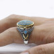 Anillo de plata pura S925, joyería con incrustaciones de turquesa natural, nuevo regalo hecho a mano para hombres, joyería de moda para la primera vez - malaquita tienda 36