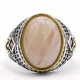 Roca de cuarzo natural combinada con diseño de conjunto de anillos de plata de ley 925 para hombre, anillo de joyería de estilo Punk Popular para hombre, regalo gratis - malaquita tienda 36