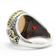 Roca de cuarzo natural combinada con diseño de conjunto de anillos de plata de ley 925 para hombre, anillo de joyería de estilo Punk Popular para hombre, regalo gratis - malaquita tienda 36