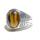 Anillo de plata de ley S925, regalo de fiesta hecho a mano retro de ojo de tigre natural, joyería Türkiye - malaquita tienda 36