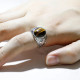 Anillo de plata de ley S925, regalo de fiesta hecho a mano retro de ojo de tigre natural, joyería Türkiye - malaquita tienda 36
