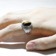 Anillo de plata de ley S925, regalo de fiesta hecho a mano retro de ojo de tigre natural, joyería Türkiye - malaquita tienda 36