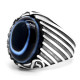 Anillo de plata de ley 925, regalo hecho a mano para hombres y mujeres, piedra de ágata de ojo natural, anillo de corona vintage, regalo de hombre CZ negro - malaquita tienda 36