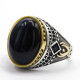Anillo de plata S925, joyería hecha a mano para hombre, piedra de ojo de tigre azul Natural, regalo de fiesta Retro de lujo ligero para hombre - malaquita tienda 36