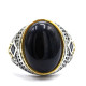 Anillo de plata S925, joyería hecha a mano para hombre, piedra de ojo de tigre azul Natural, regalo de fiesta Retro de lujo ligero para hombre - malaquita tienda 36