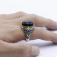 Anillo de plata S925, joyería hecha a mano para hombre, piedra de ojo de tigre azul Natural, regalo de fiesta Retro de lujo ligero para hombre - malaquita tienda 36