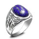 Anillo para hombre s925 plata pura piedra preciosa natural retro regalo de fiesta de vacaciones conjunto de joyería de plata tailandesa anillo hecho a mano - malaquita tienda 36