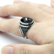 Nuevo Anillo de plata de ley S925 con circonita negra para hombre, conjunto de joyería Retro de moda Türkiye, anillo de pareja para mujer - malaquita tienda 36