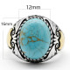 Nuevo Anillo de Plata de Ley 925 con turquesa Natural para hombre, alas Punk turcas, exquisito anillo de fiesta de cóctel para hombres y mujeres para amigos - malaquita tienda 36