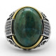 Anillo de plata pura s925 genuino de lujo para hombre, piedra de ágata verde natural hecha a mano, regalo de aniversario de fiesta para hombre - malaquita tienda 36