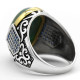 Anillo de plata pura s925 genuino de lujo para hombre, piedra de ágata verde natural hecha a mano, regalo de aniversario de fiesta para hombre - malaquita tienda 36