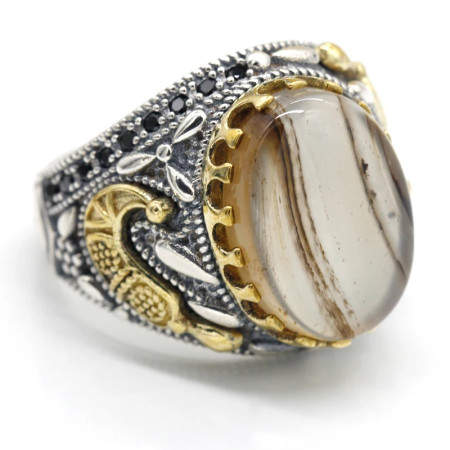 Gran oferta, anillo de Plata de Ley 925, joyería turca, anillo de piedra de ágata oceánica, anillo de espinela negra para hombre, joyería alta Gran oferta, anillo de Plata de Ley 925, joyería turca, anillo de piedra de ágata oceánica, anillo de espinela negra para hombre, joyería alta