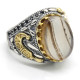 Gran oferta, anillo de Plata de Ley 925, joyería turca, anillo de piedra de ágata oceánica, anillo de espinela negra para hombre, joyería alta - malaquita tienda 36