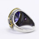 Anillo de plata pura s925 auténtica de lujo para hombre, conjunto de joyería hecha a mano, estilo punk, joyería para fiesta, regalo - malaquita tienda 36