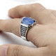 Nuevo anillo de plata de ley s925 para hombre, piedra de ágata azul, conjunto de joyería Vintage de moda Türkiye, anillo de pareja, regalo para mujer - malaquita tienda 36