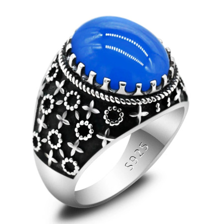 Anillo de ágata negra turca para hombre, Plata de Ley 925 pura, Vintage tallado con piedra Natural grande ovalada, anillos masculinos, regalo de joyería