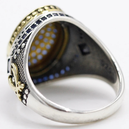 Anillo de plata pura S925, nuevo lanzamiento, circonita azul, regalo hecho a mano para hombre, joyería clásica de lujo para fiesta - malaquita tienda 36