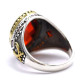 Anillo de plata de ley S925, joyería lujosa, regalo de fiesta navideña, moda retro, regalo de fiesta de vacaciones para hombres con circonita roja AAA - malaquita tienda 36