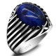Anillos de plata de ley 925 auténtica para hombre, estilo Punk, lapislázuli azul Natural, joyería turca de Oriente Medio, anillos para mujer - malaquita tienda 36