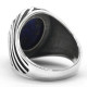 Anillos de plata de ley 925 auténtica para hombre, estilo Punk, lapislázuli azul Natural, joyería turca de Oriente Medio, anillos para mujer - malaquita tienda 36